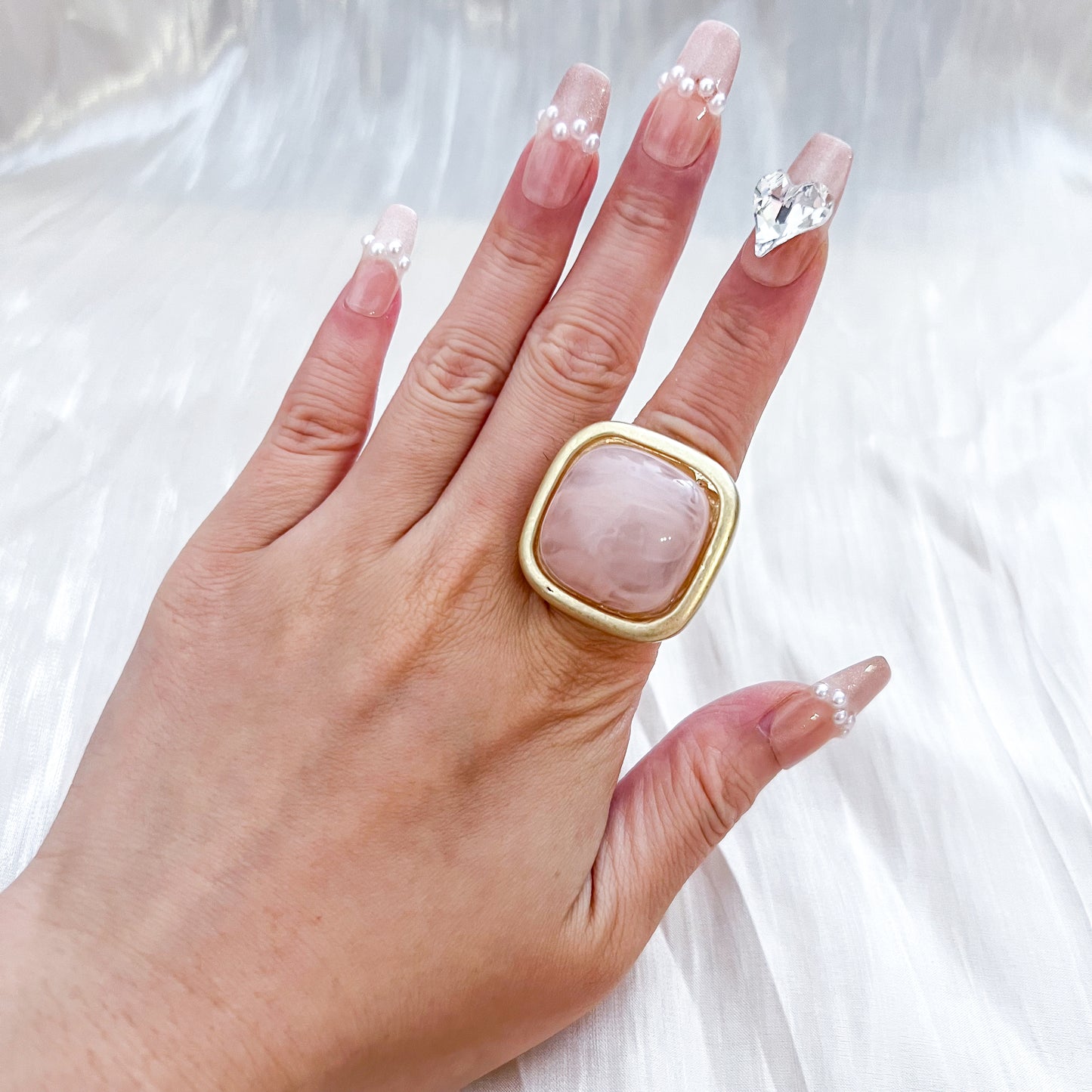 Anillo Velvet Square（piedra cuadrada）Elasticidad Ajustable