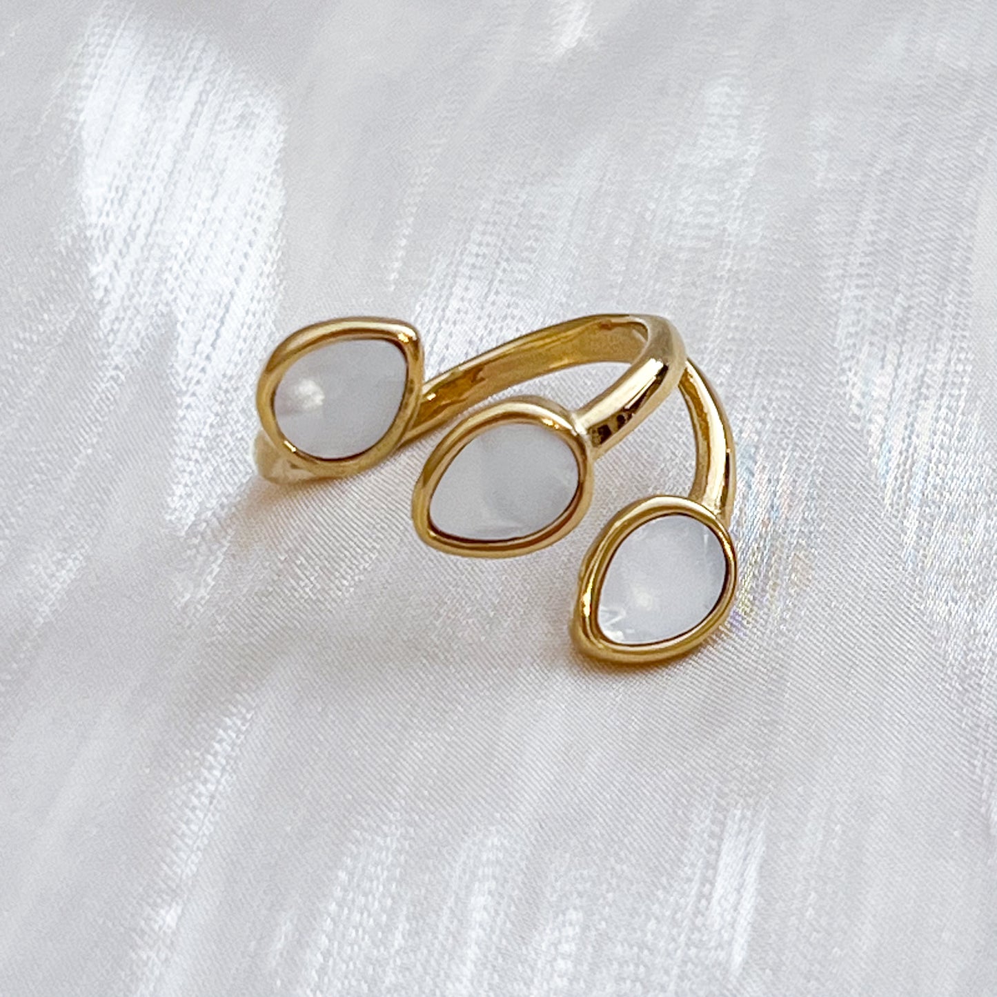 Anillo hojas gotas （ Ajustable ）