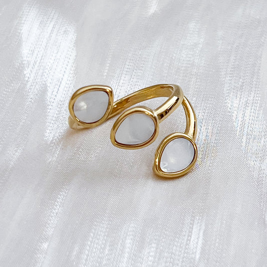 Anillo hojas gotas （ Ajustable ）