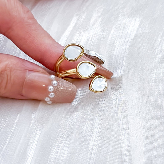 Anillo hojas gotas （ Ajustable ）
