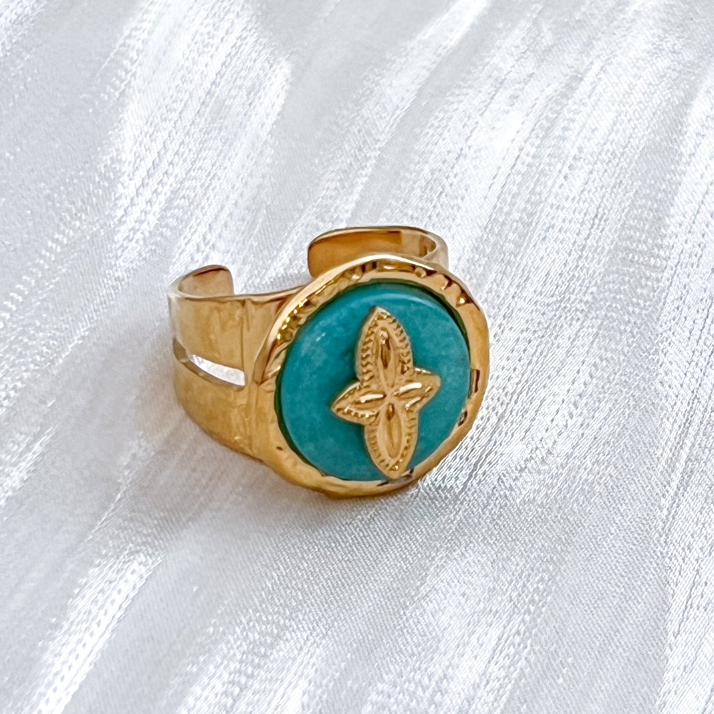 Anillo Ojo Místico Cruz Ajustable