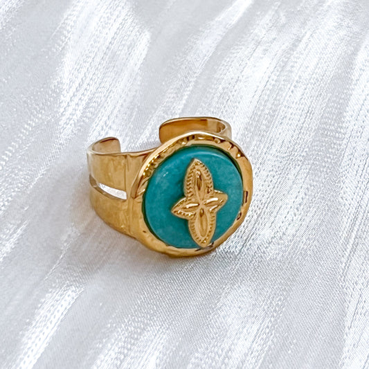 Anillo Ojo Místico Cruz Ajustable