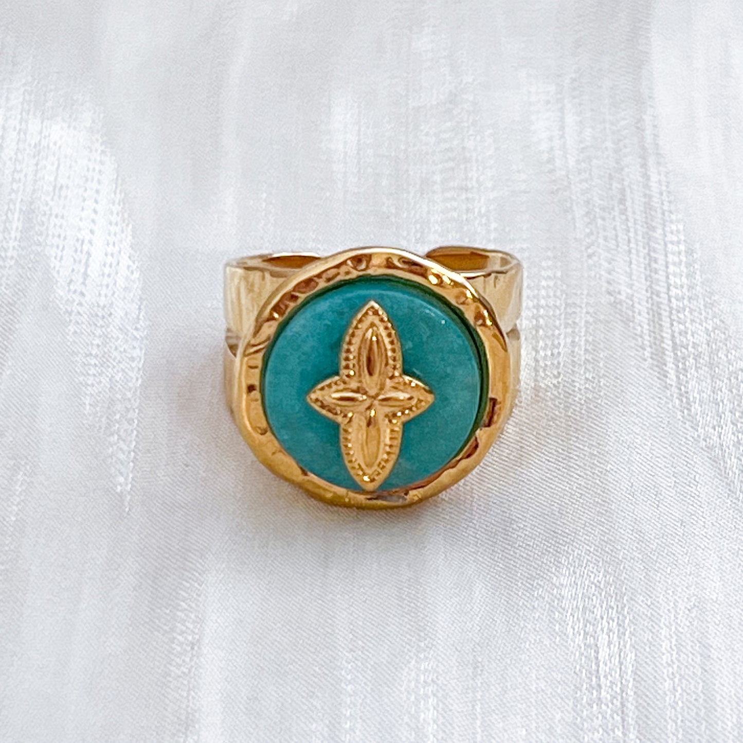 Anillo Ojo Místico Cruz Ajustable