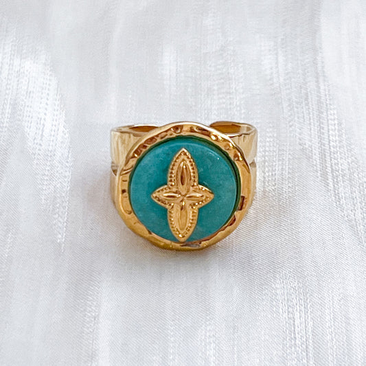 Anillo Ojo Místico Cruz Ajustable