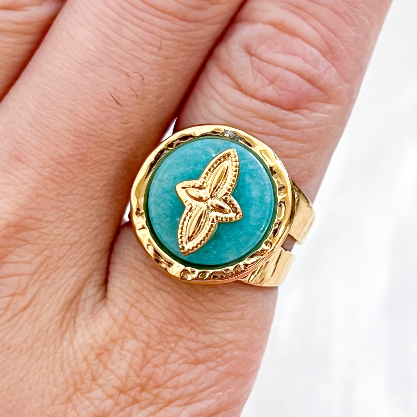 Anillo Ojo Místico Cruz Ajustable