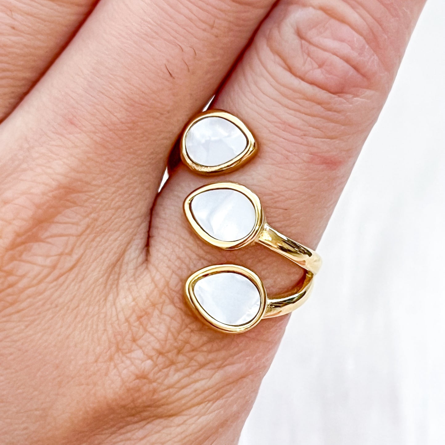 Anillo hojas gotas （ Ajustable ）