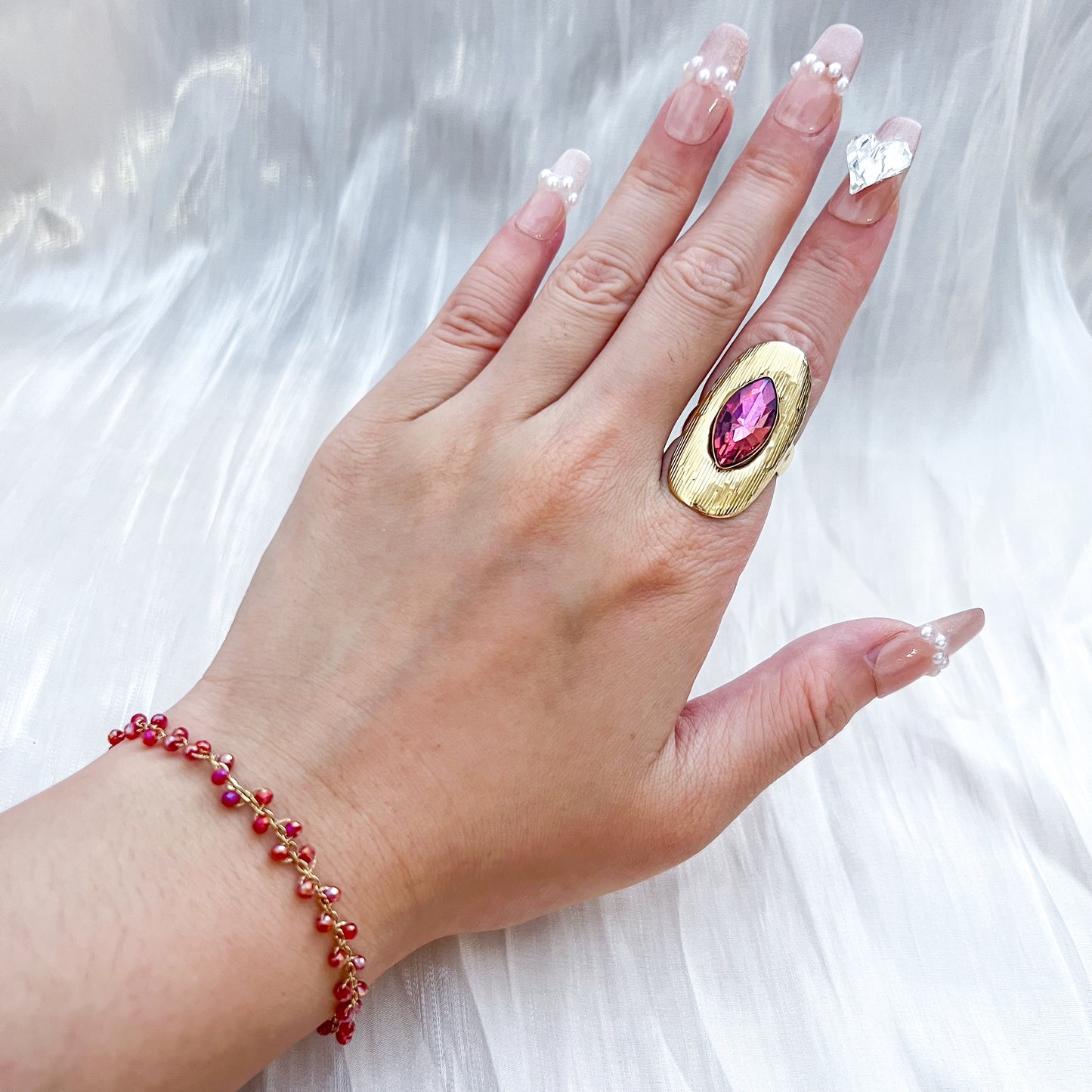 Look Ruby Glow （collar & pulsera & pendiente）