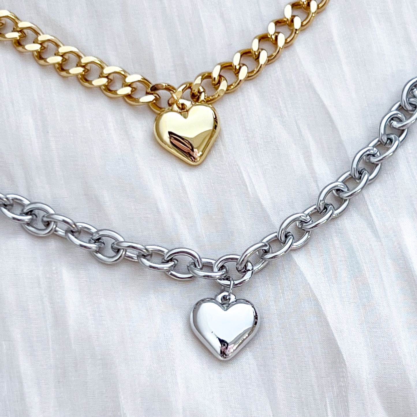 Pulsera Corazón Duo (dorado y plateado )