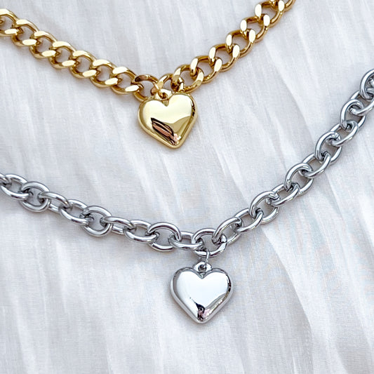 Pulsera Corazón Duo (dorado y plateado )