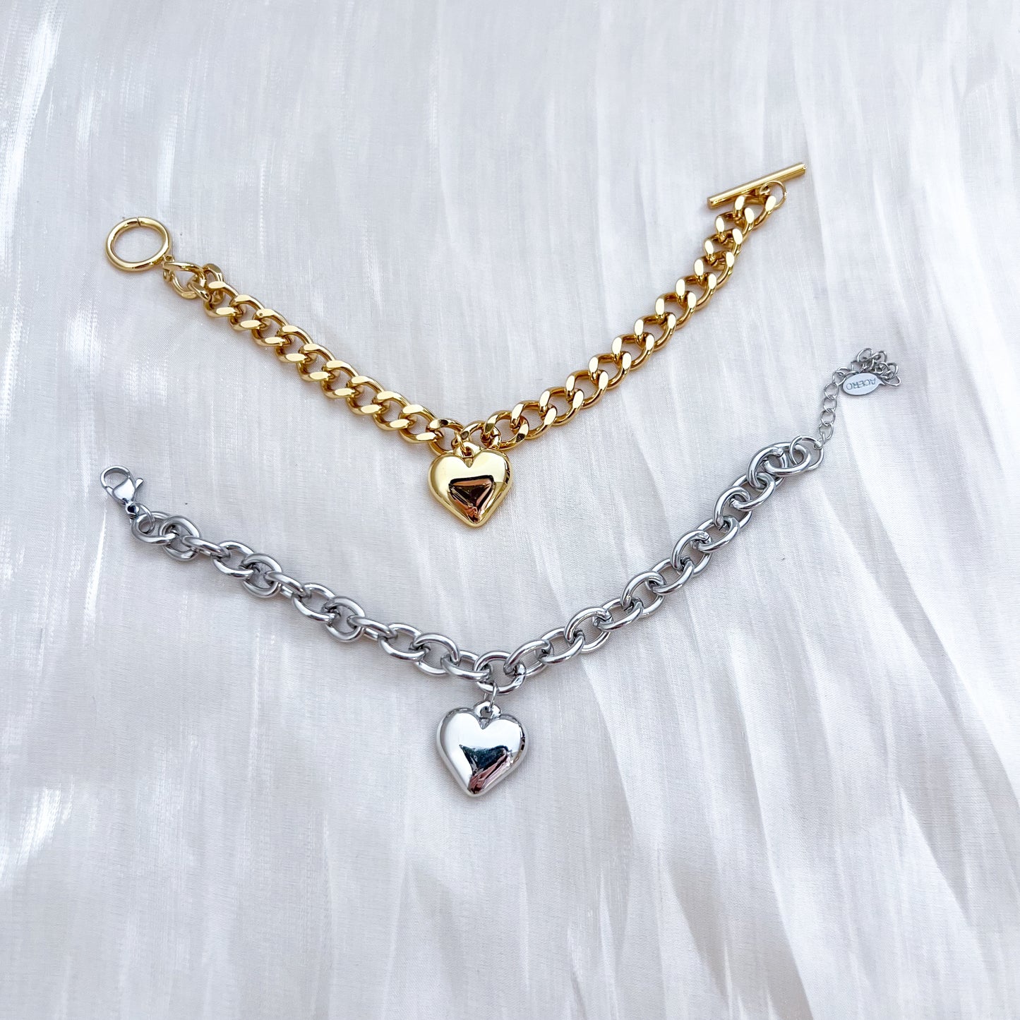 Pulsera Corazón Duo (dorado y plateado )