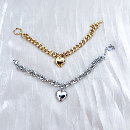 Pulsera Corazón Duo (dorado y plateado )