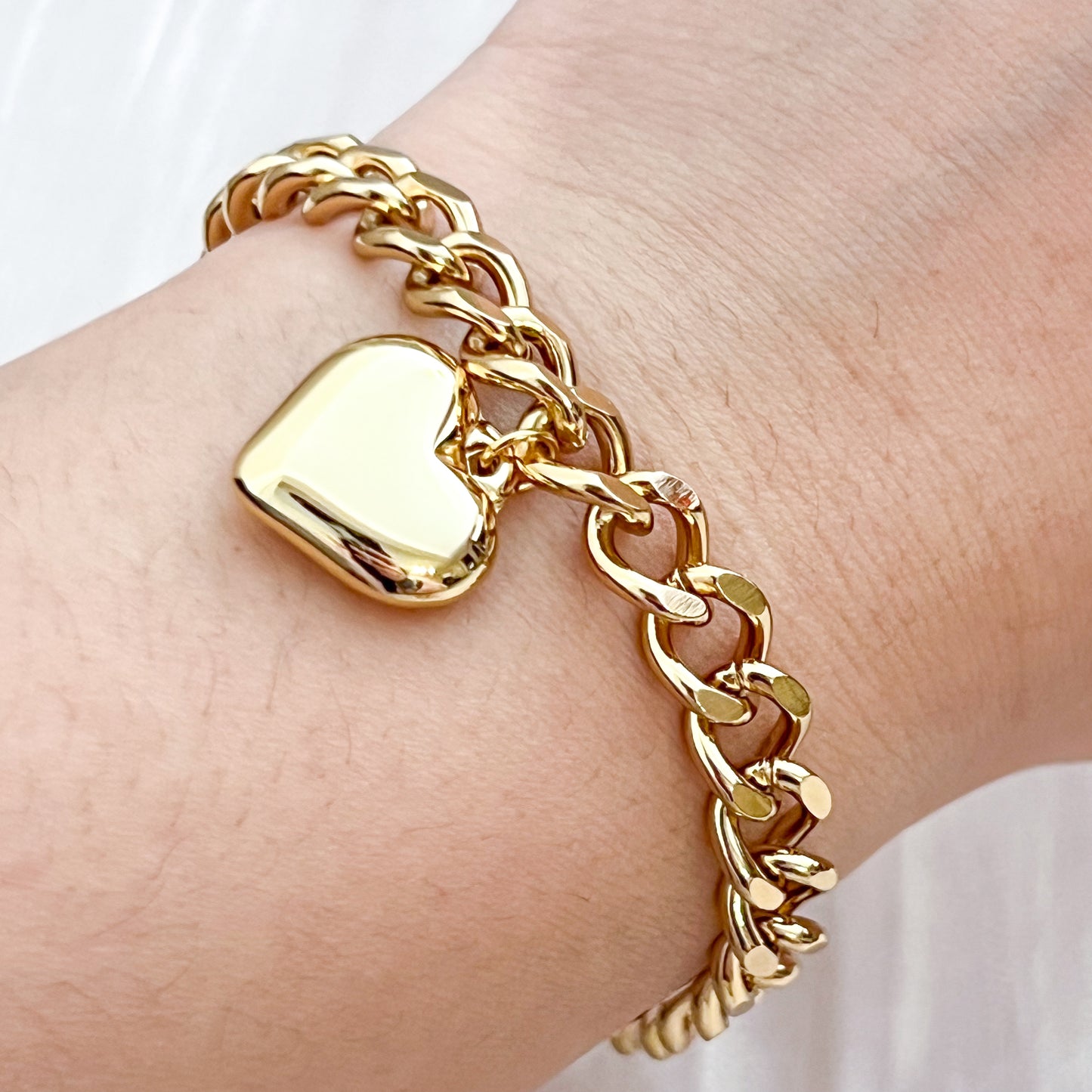 Pulsera Corazón Duo (dorado y plateado )
