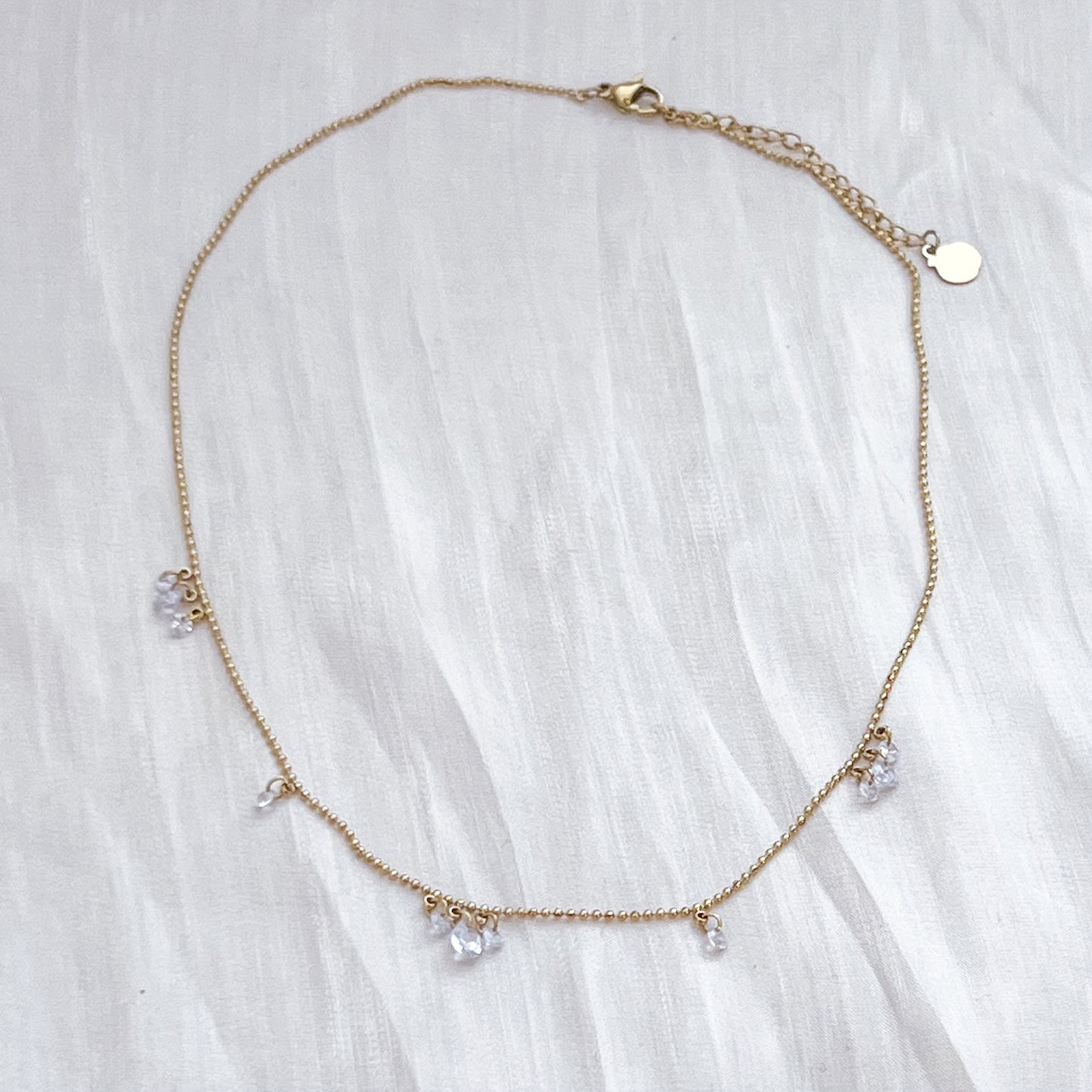 Collar Lágrimas de sirena (Cadena fina con destellos)