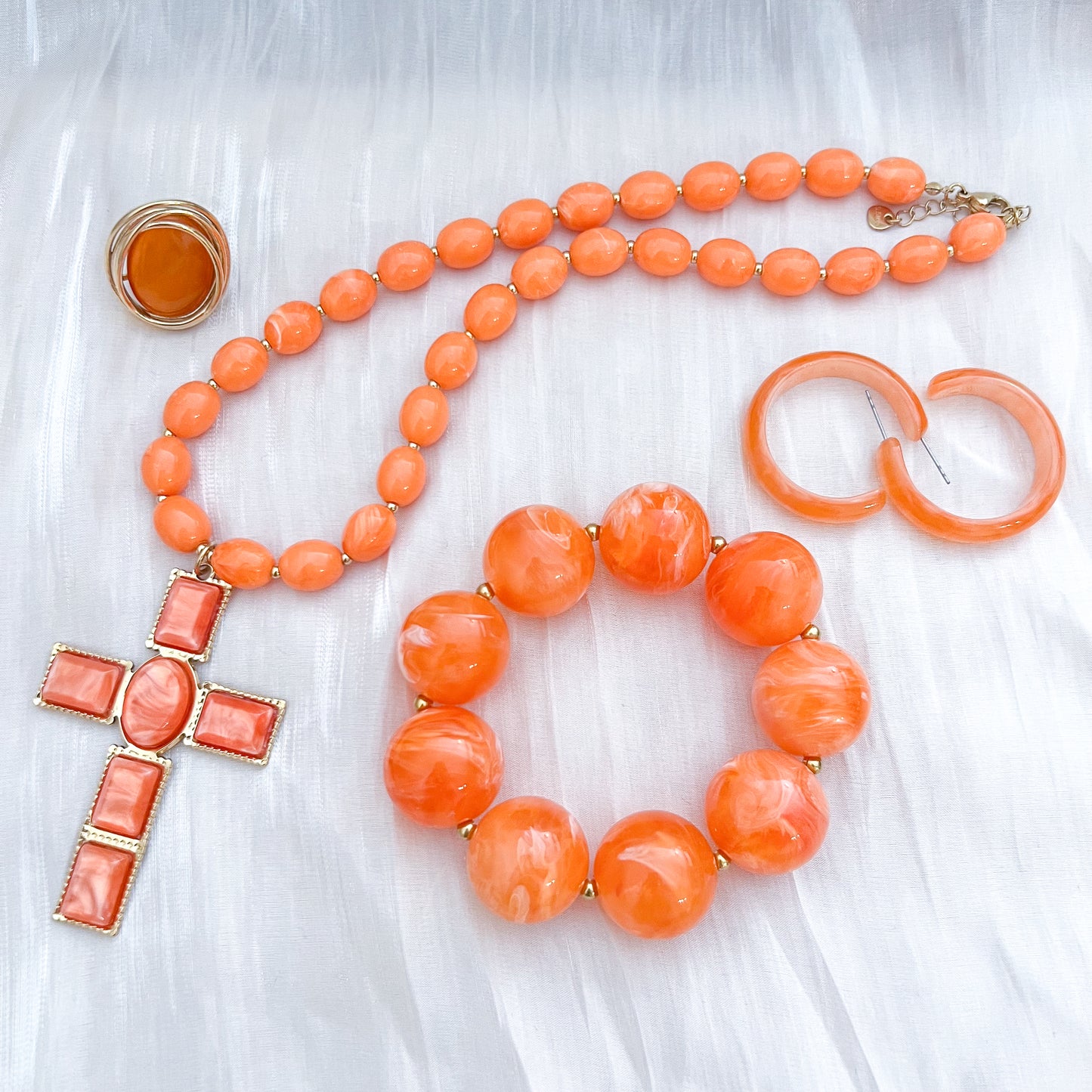 Pulsera Luna Coral cuantas