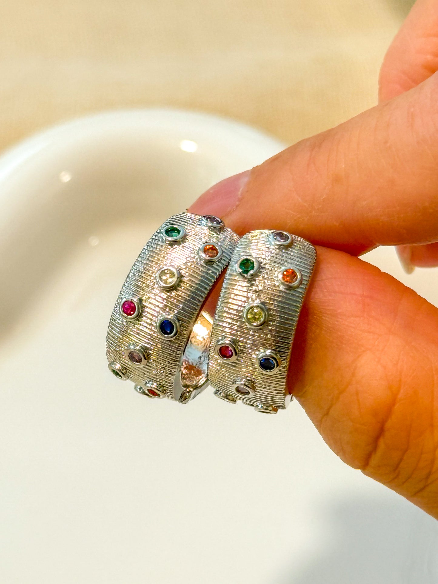Pendientes Planeta (Aro con Brillo)
