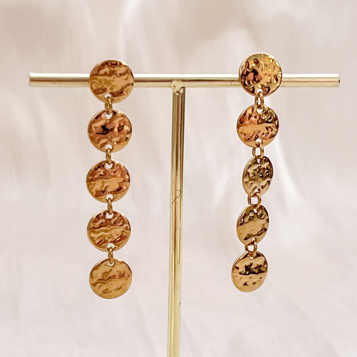 Pendientes moneda Dorada (Discos con textura)