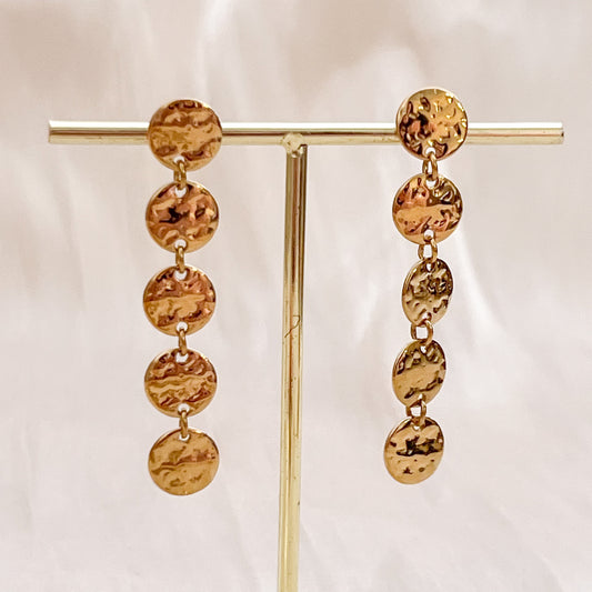 Pendientes moneda Dorada (Discos con textura)
