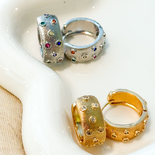 Pendientes Planeta (Aro con Brillo)