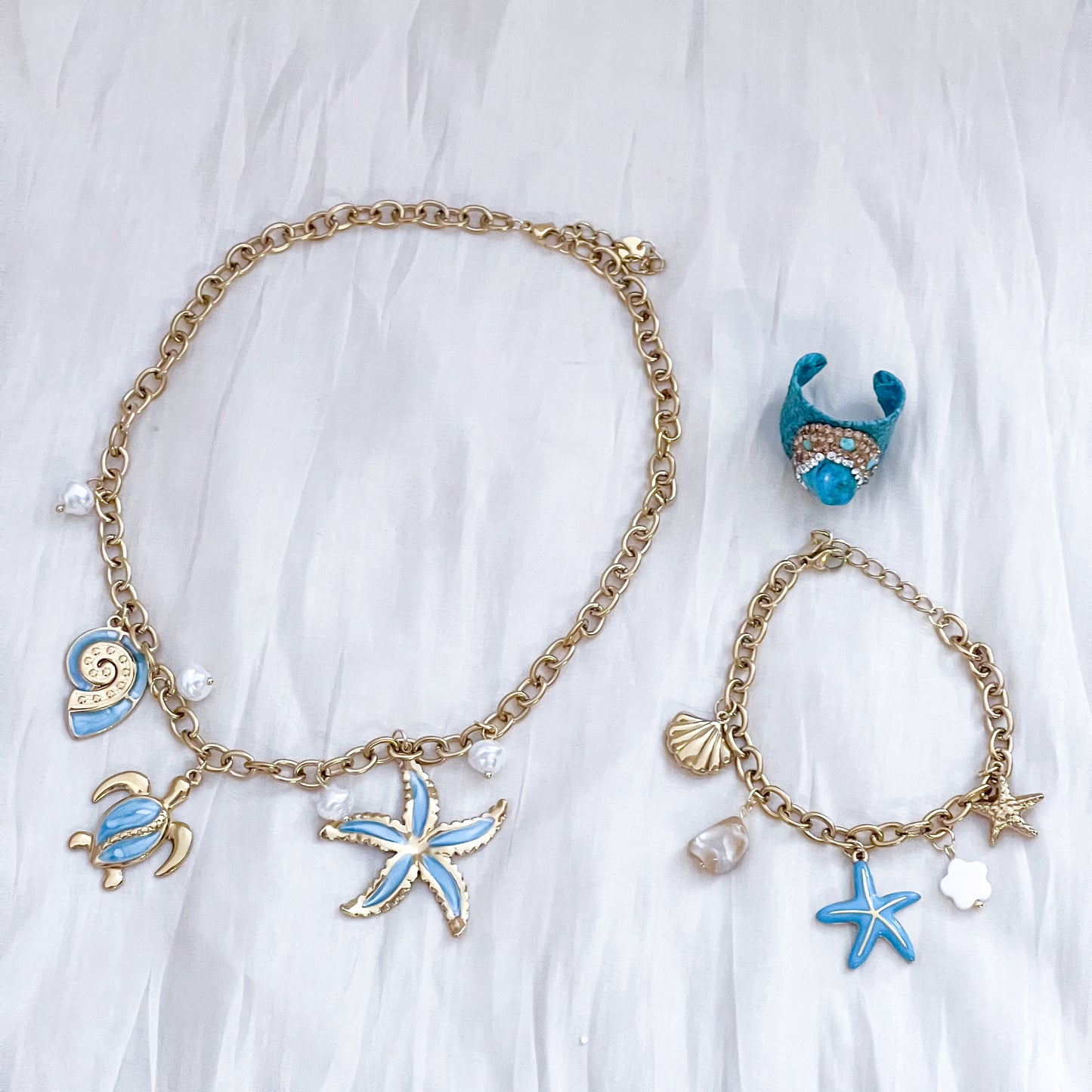 Look Charm Celeste Tortuga(collar &pulsera)