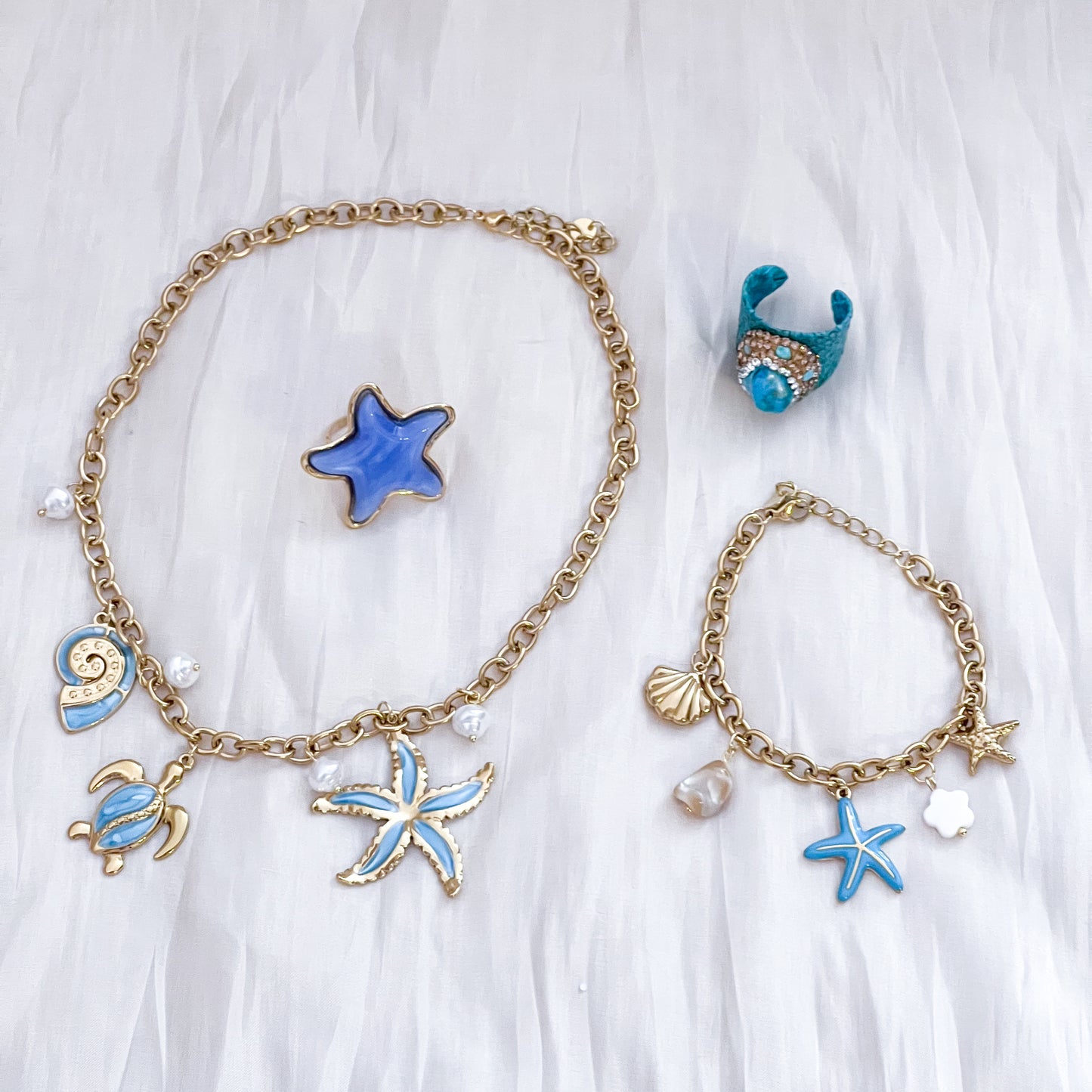 Look Charm Celeste Tortuga(collar &pulsera)