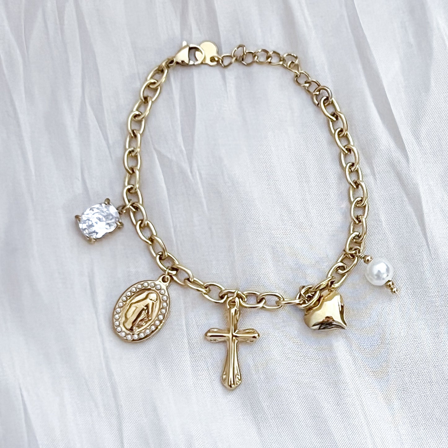 Look reina cruz brillante (collar & pulsera)