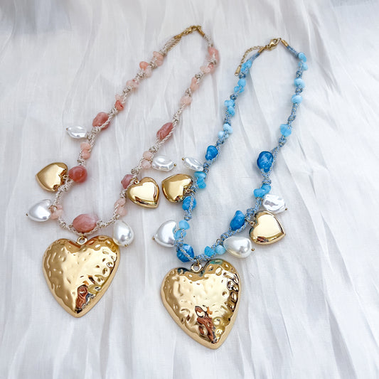 Collar Corazones Miami (2 colores &charm)