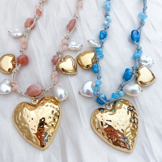 Collar Corazones Miami (2 colores &charm)