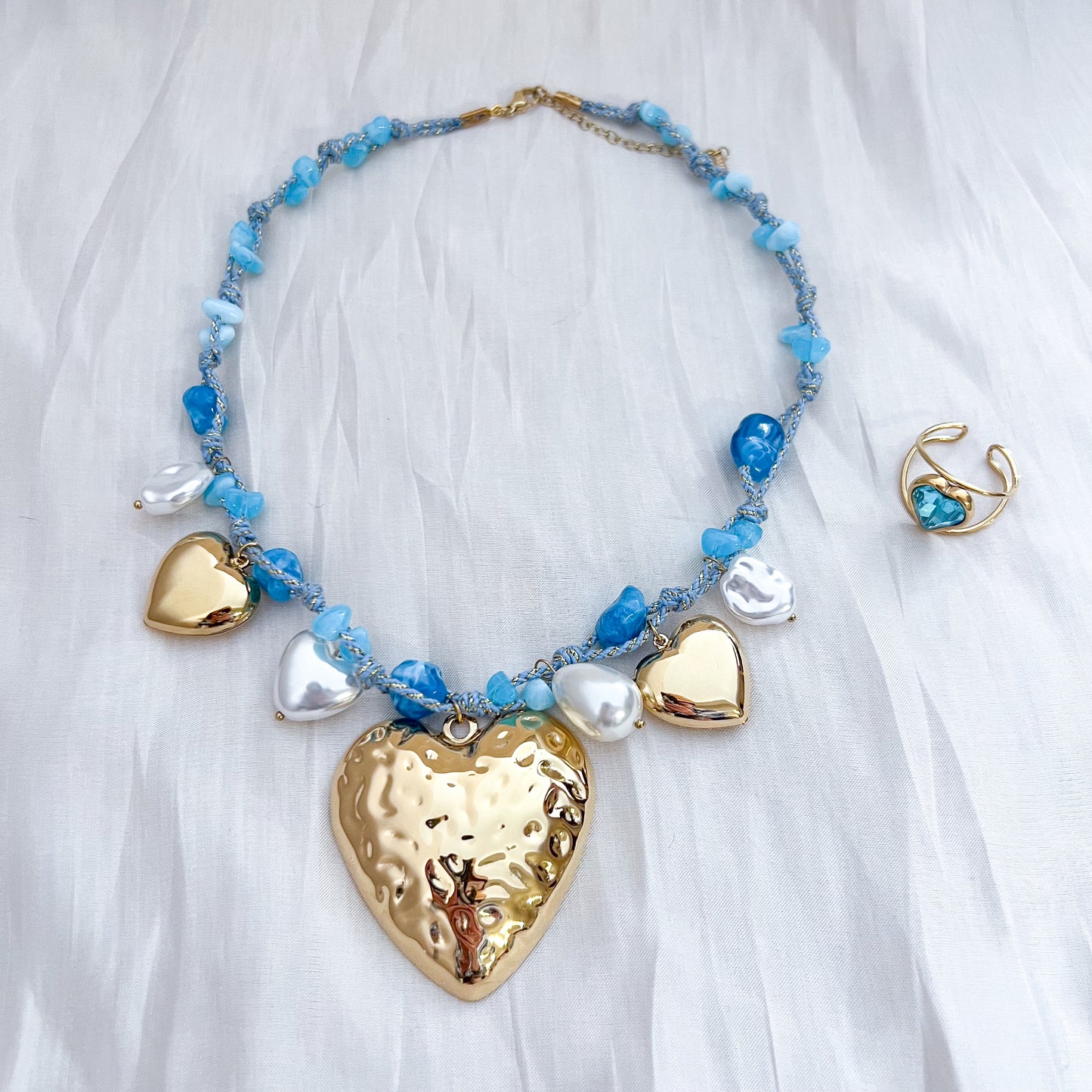 Anillo Crystal Heart（corazón & 2 colores & Ajustable ）