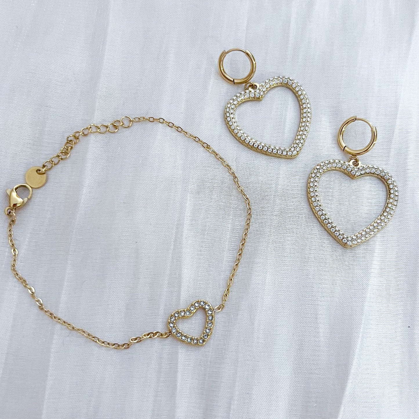 Look corazones real (pulsera & pendientes)