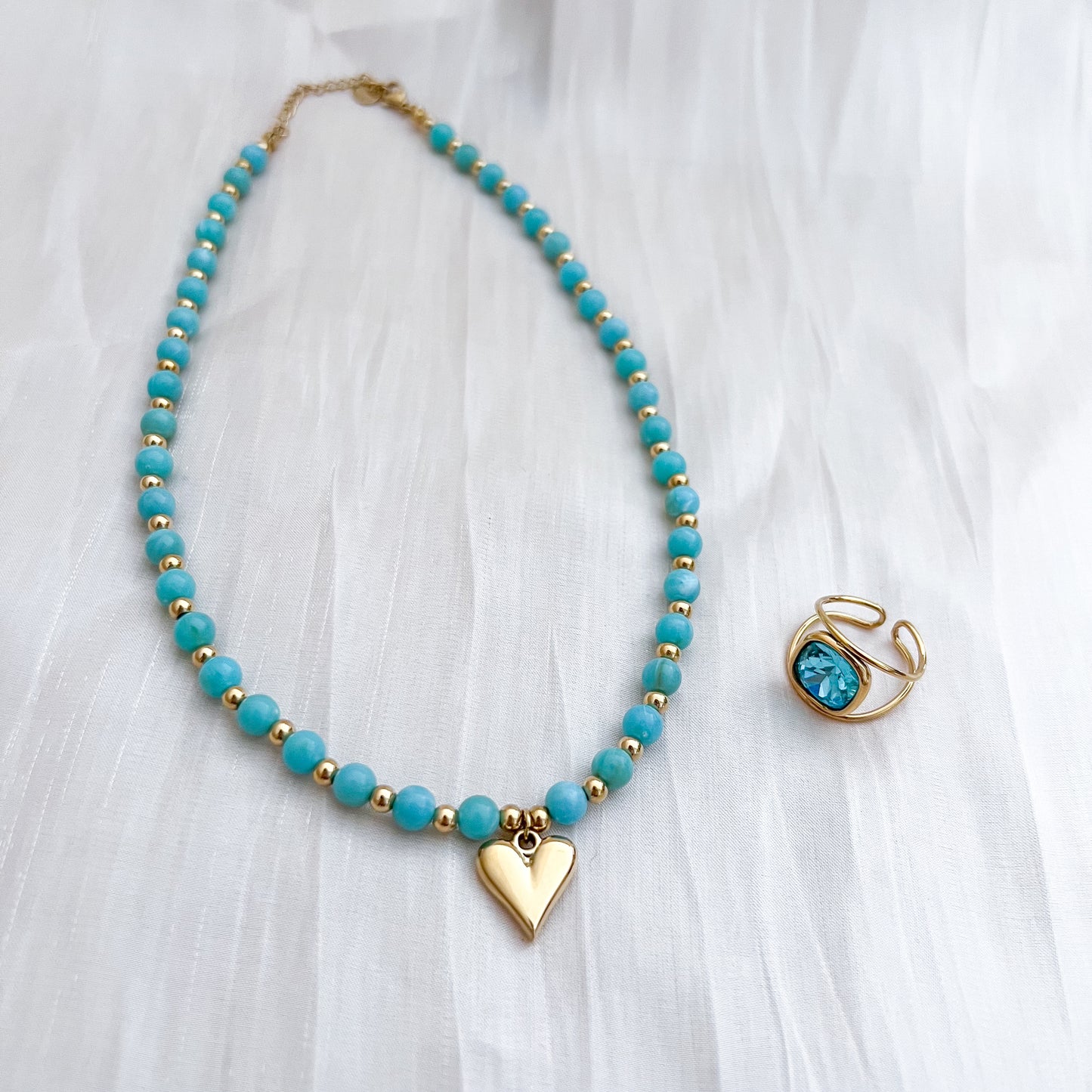 Look Cielo Marina ( collar y pulsera (corazón / libélula / moneda)2 colores