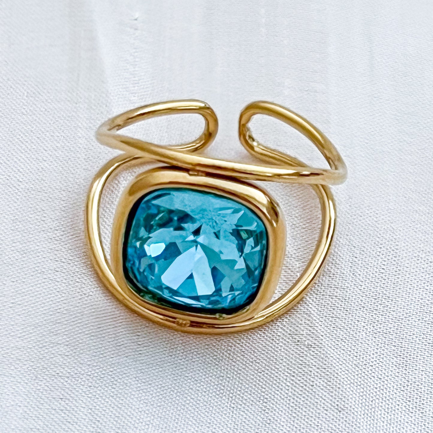 Anillo Aurora Blue（Brillo adjustable）