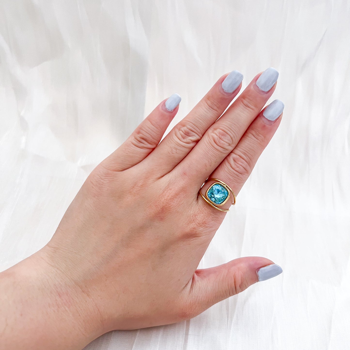 Anillo Aurora Blue（Brillo adjustable）