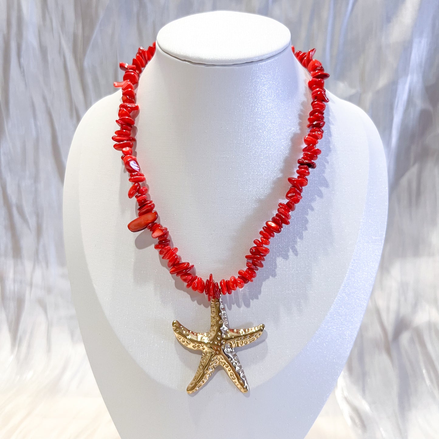 Look Ibiza Coral（estrella marina roja collar & pulsera）