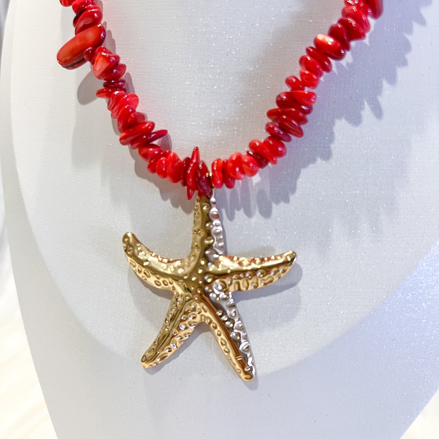 Look Ibiza Coral（estrella marina roja collar & pulsera）