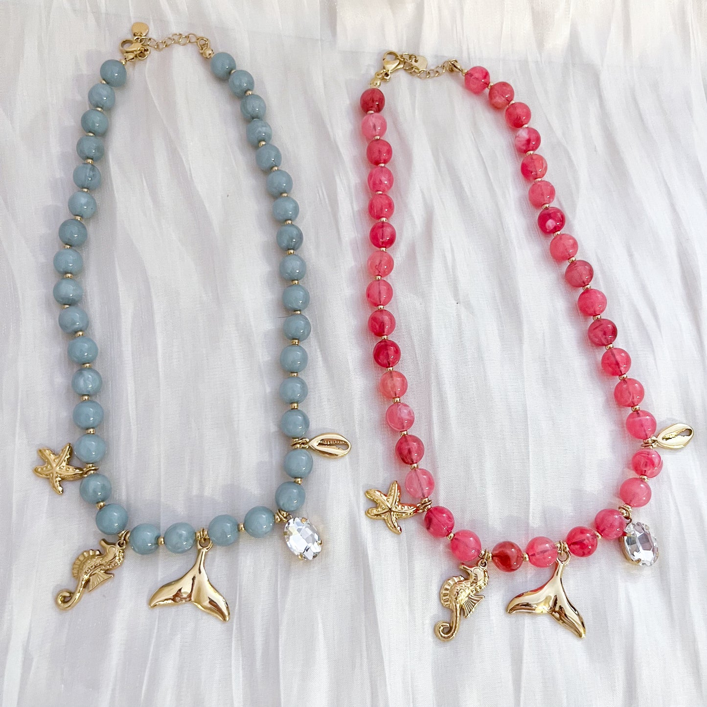 Look Caribe （charms cola de sirena 2 colores collar&pendiente）