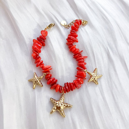 Look Ibiza Coral（estrella marina roja collar & pulsera）