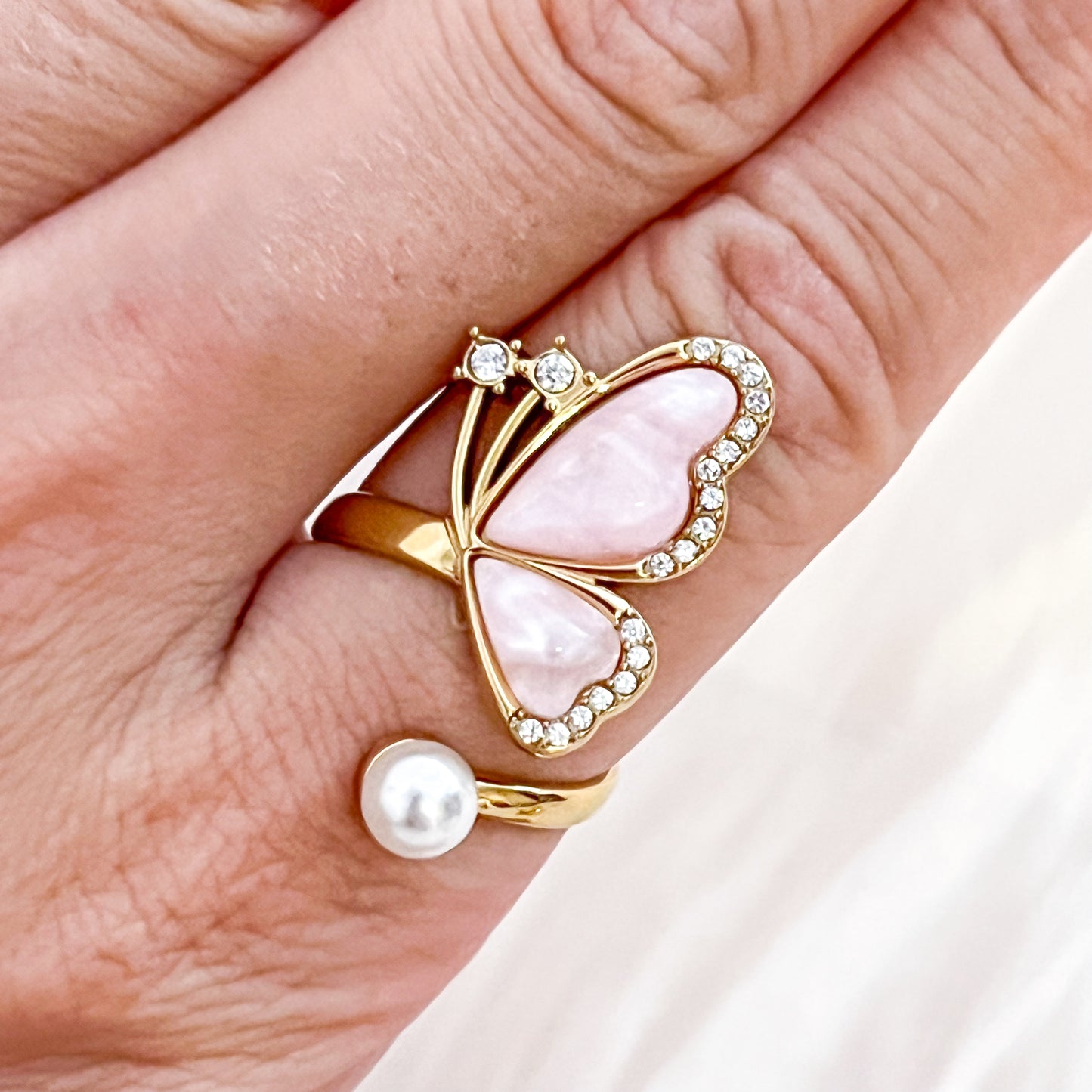 Look París Mariposa（Esmaltado 2colores Anillo&Pulsera&Pendiente）