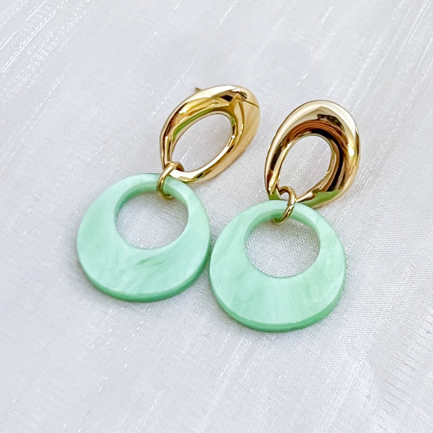 Pendientes Riviera Luz（aro &5 colores）