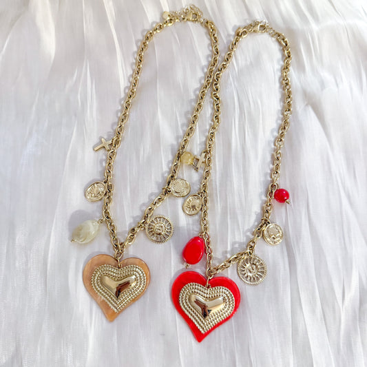 Collar Corazones Verona (charms 2 colores )