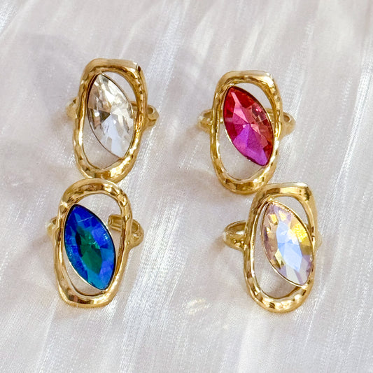 Anillo Ojo de pavo real （Ajustable& 4 colores &Brillo）