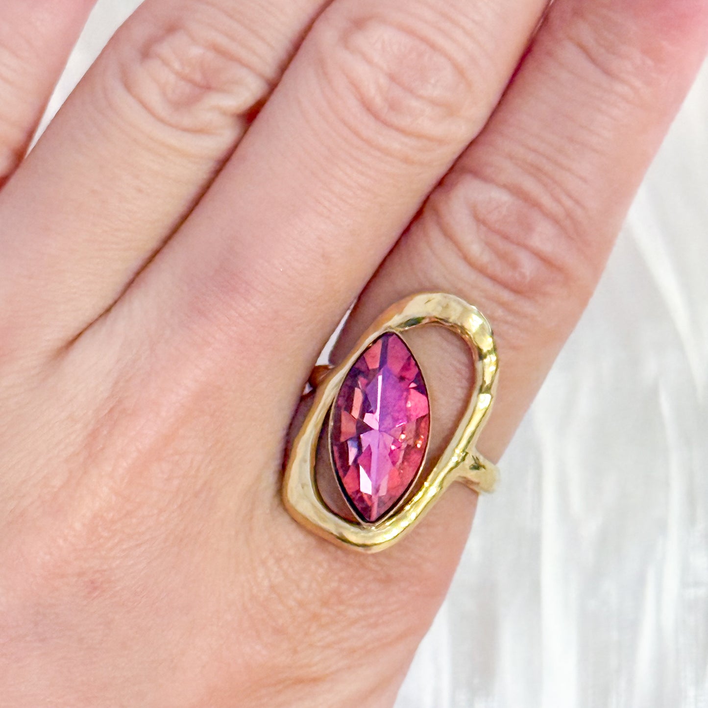 Anillo Ojo de pavo real （Ajustable& 4 colores &Brillo）