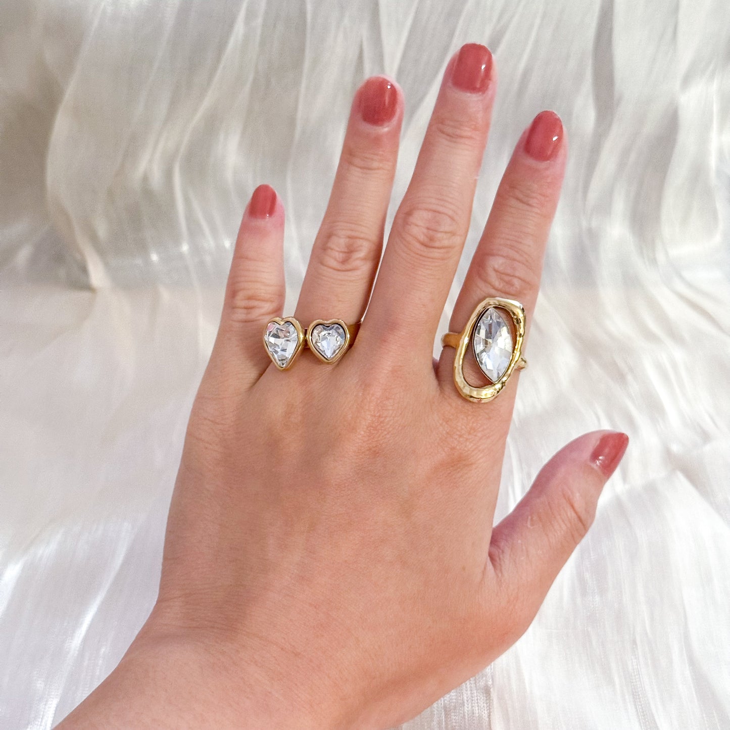Anillo Ojo de pavo real （Ajustable& 4 colores &Brillo）