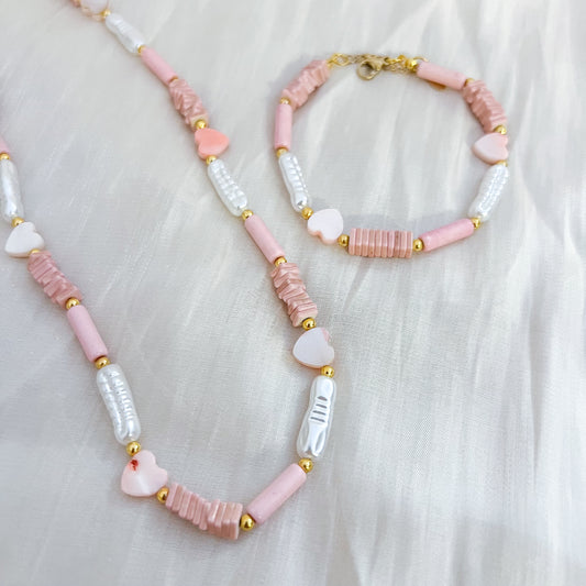 Look Malibu Candy（corazones pastel 2colores collar & pulsera）