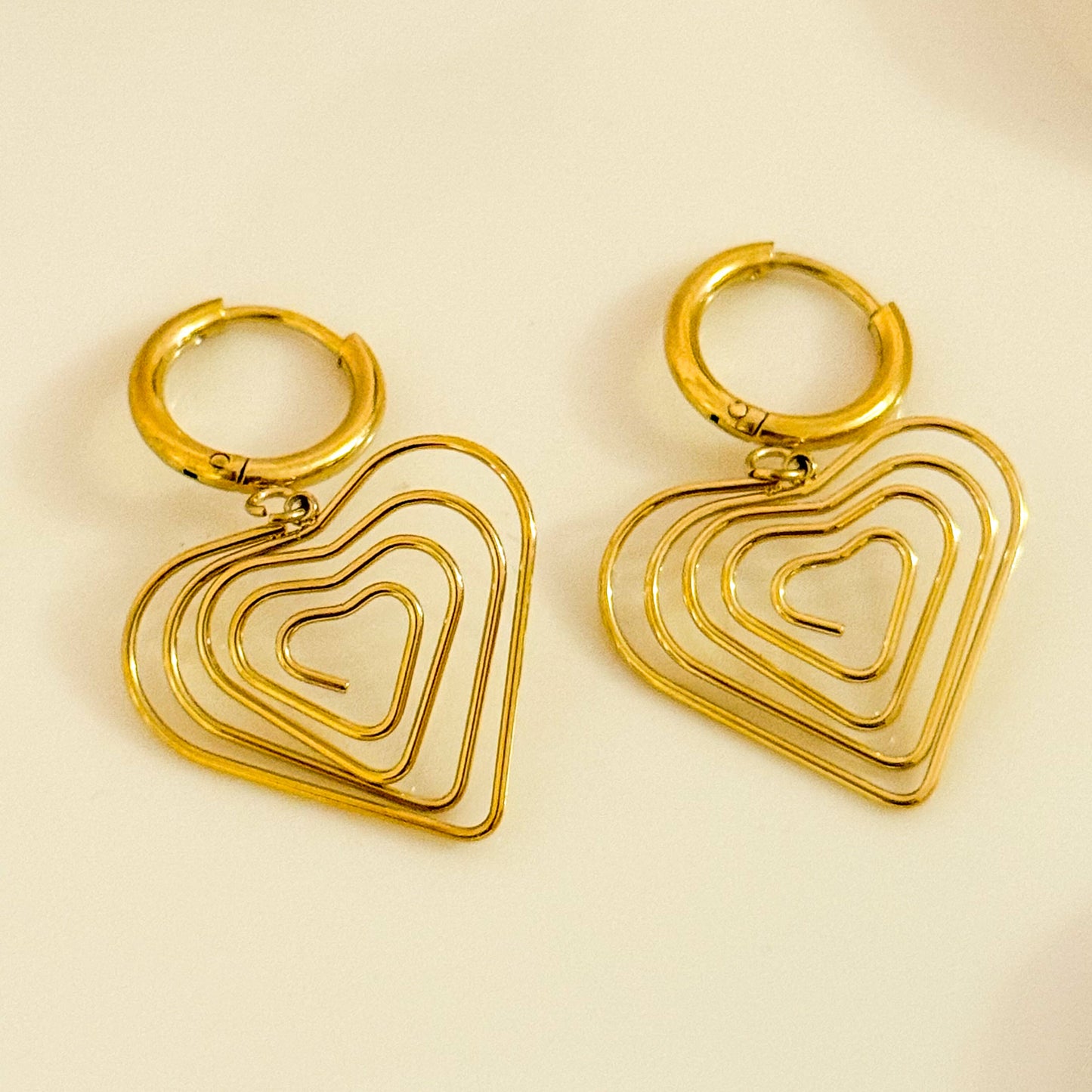 Pendientes Corazón en Capas
