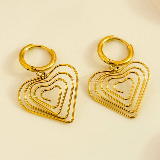 Pendientes Corazón en Capas