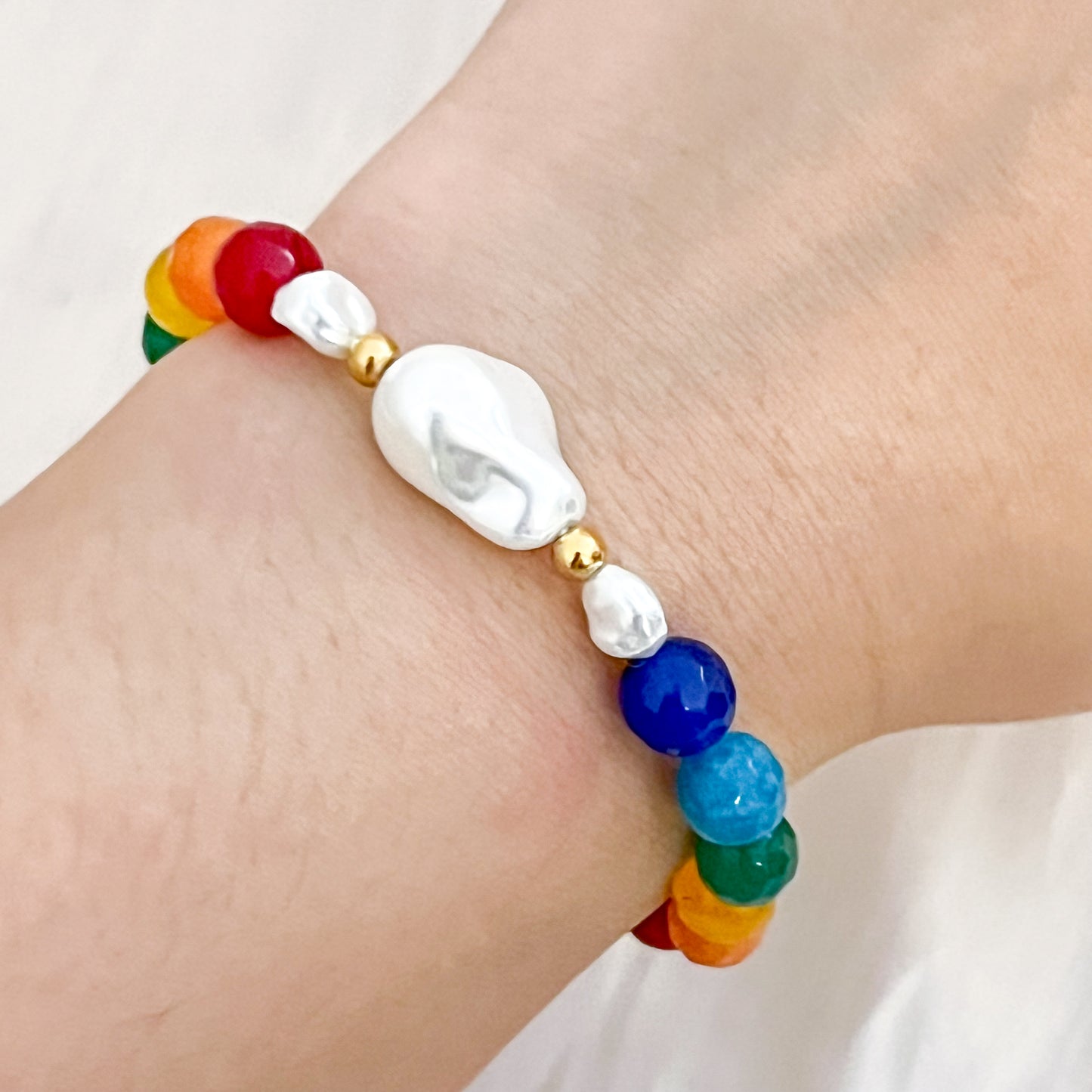 Pulsera Arcoíris Luna（piedra）