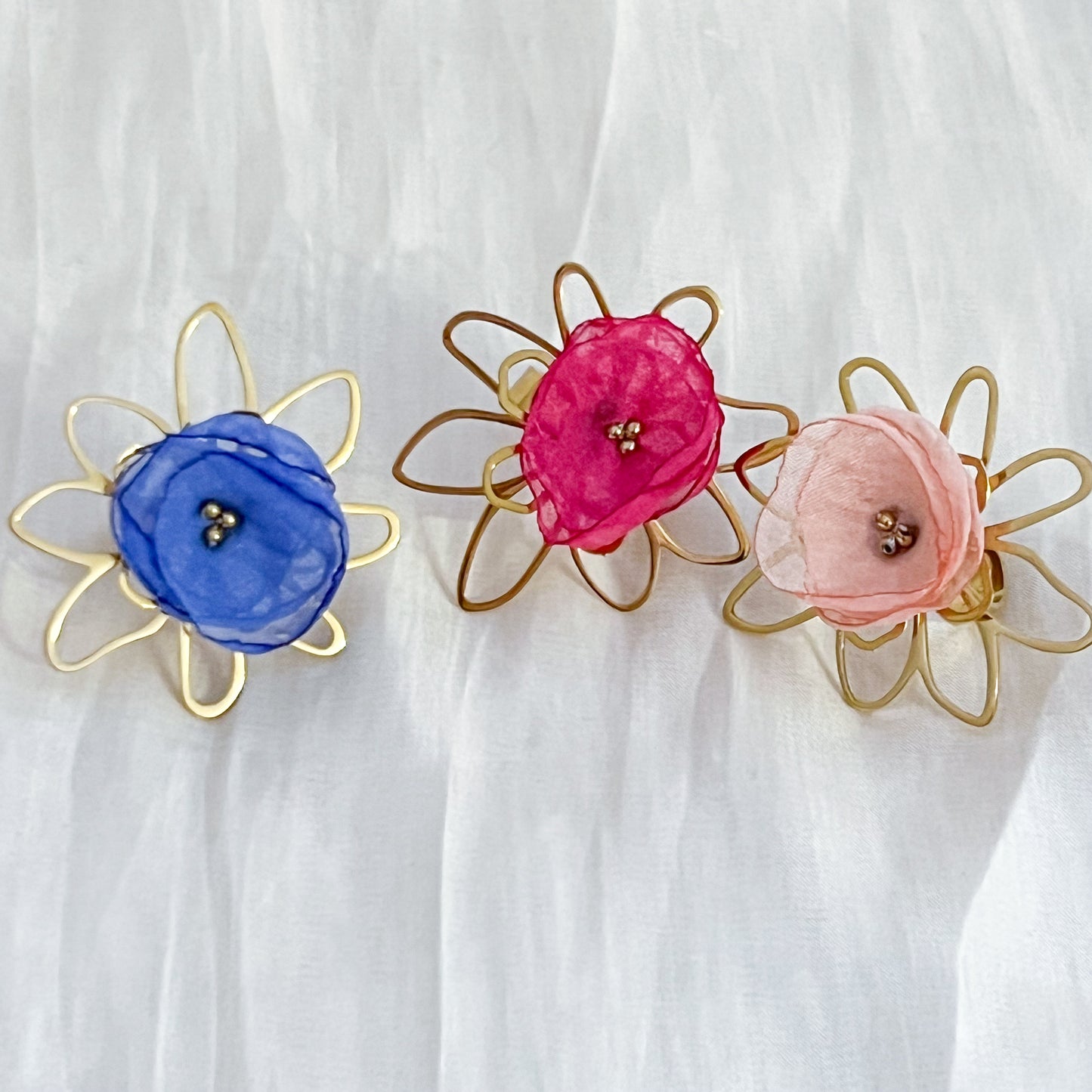 Anillo Flor Valencia（adjustable 3 colores）