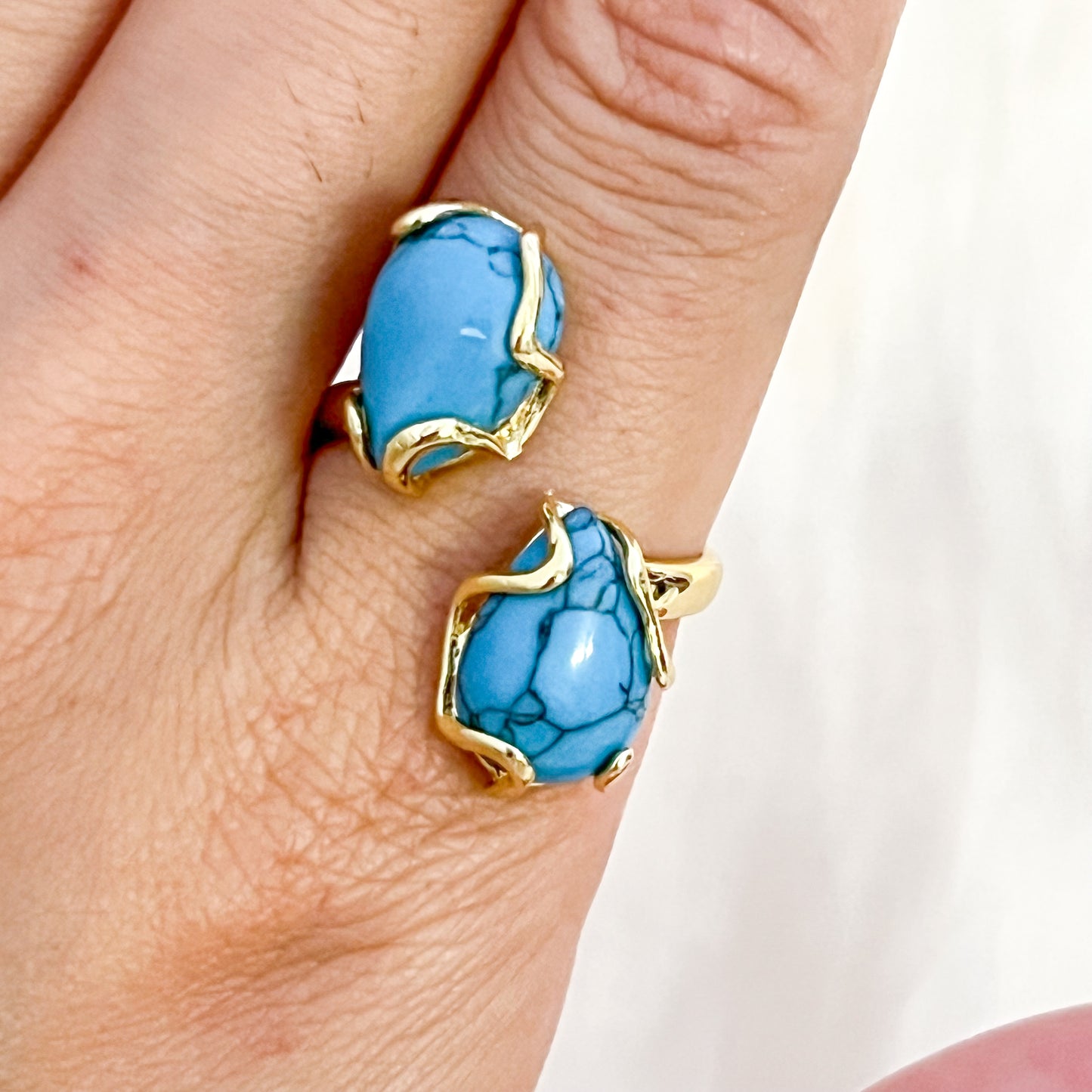 Anillo Amalfi Ajustable (DOS GOTA ESTILO BARROCO)