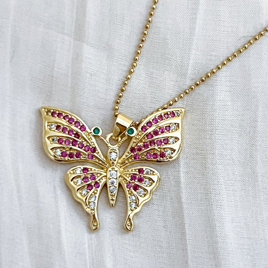 Collar Mariposa Lili（2colores）Hecho a mano