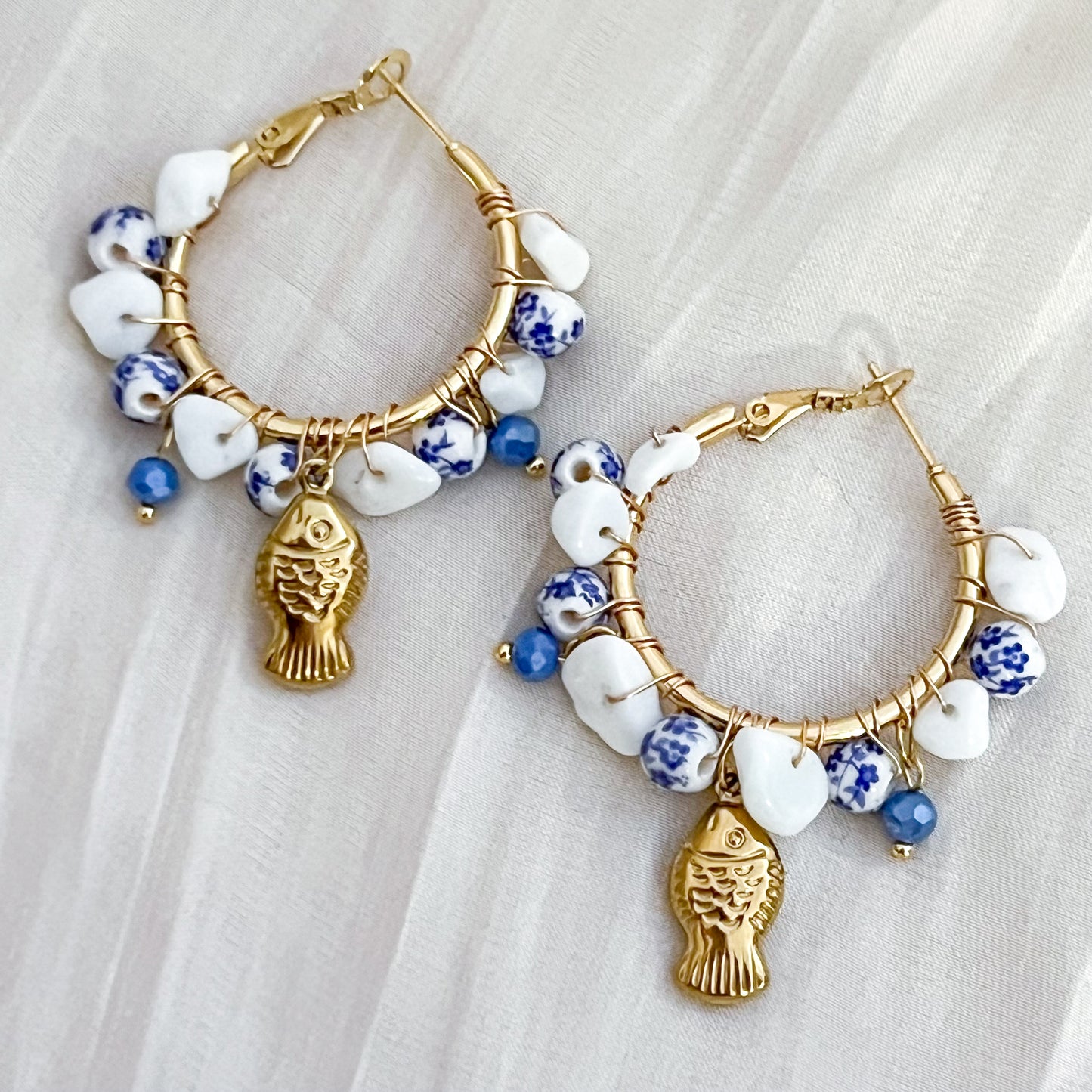 Look Lisboa Blue（porcelana azul collar & pendiente）